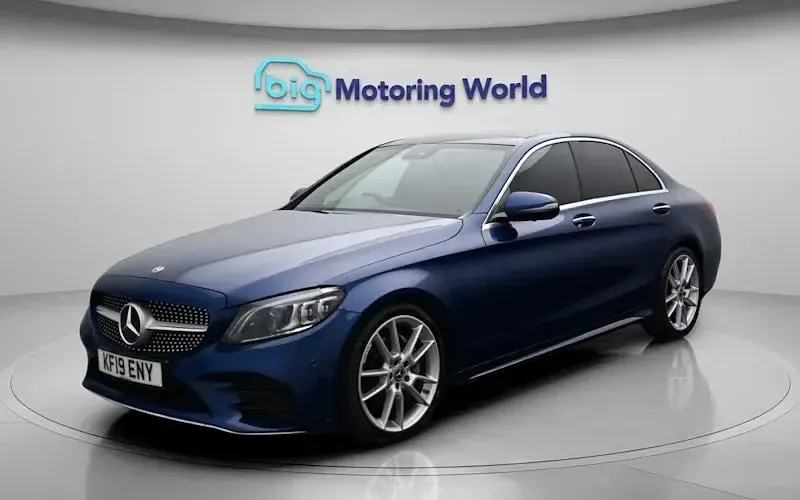 Used Mercedes C220 AMG line 194 HP (142 kW) 2019 Blue Sedan