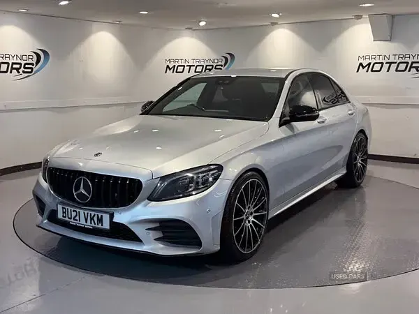 Used Mercedes C220 AMG line 194 HP (142 kW) 2021 Silver Sedan