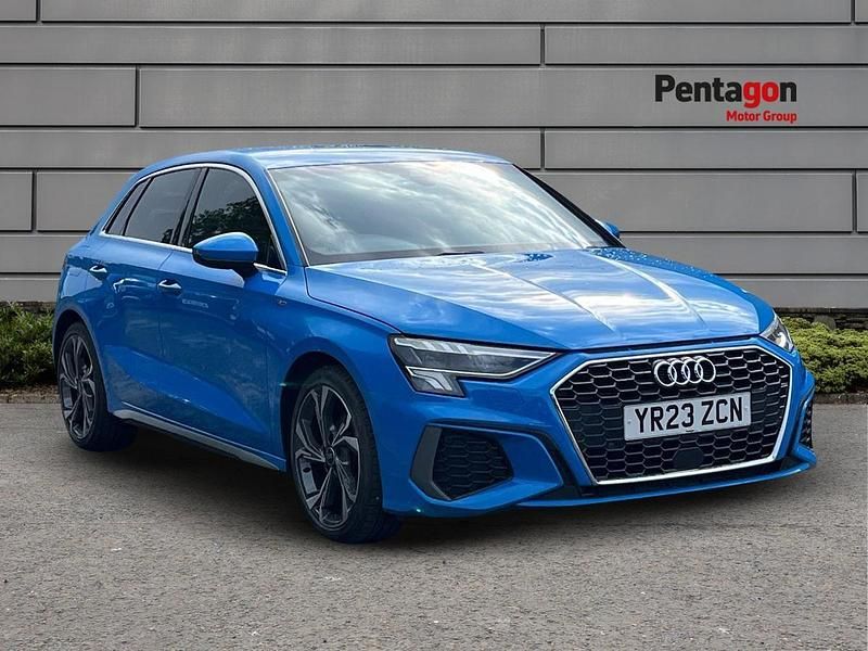 Blue Used 2023 Audi A3 Sportback S-Line Hatchback | £19,999 (Fair price) - Image 1/4
