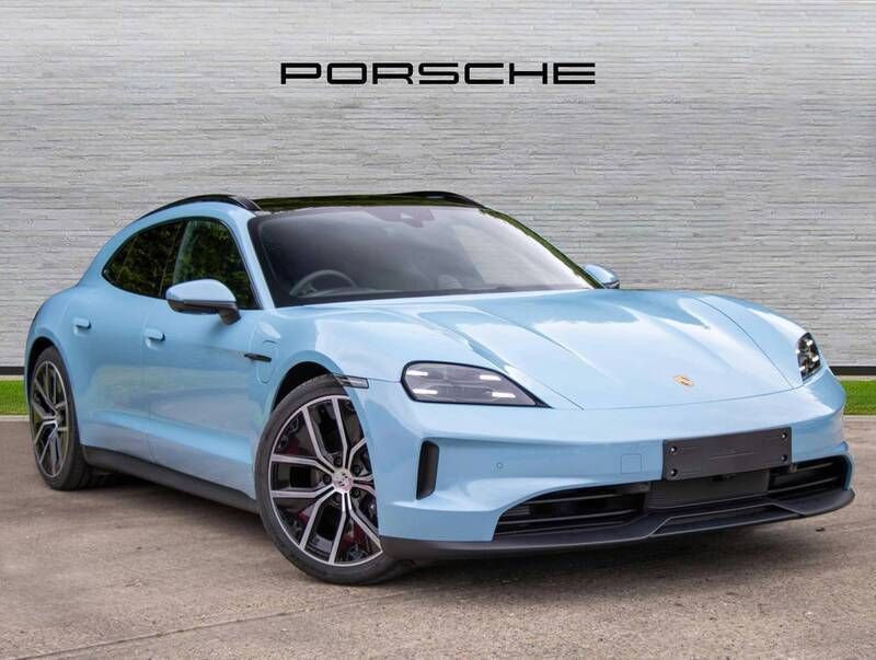 Frozen blue metallic New 2024 Porsche Taycan Sport Turismo Sedan | £80,850 (Expensive) - Image 1/4