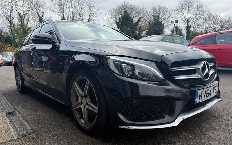 Used Mercedes C250 AMG line 204 HP (150 kW) 2014 Black Estate