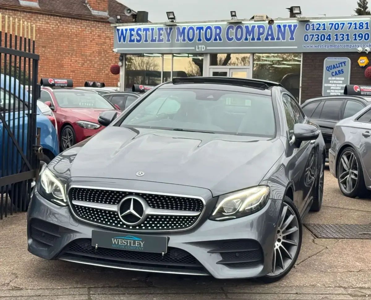 Used Mercedes E220 AMG line 194 HP (142 kW) 2018 Grey Coupe