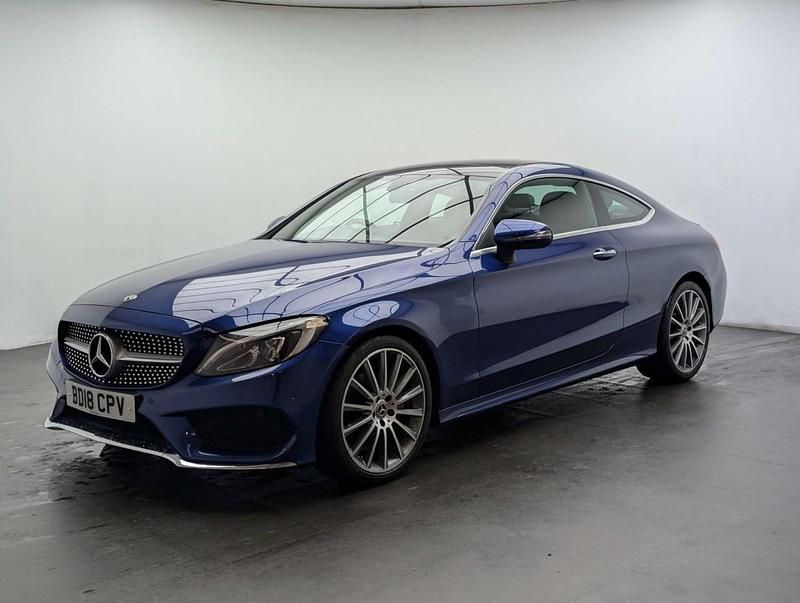 Used Mercedes C220 AMG Line Premium 170 HP (125 kW) 2018 Blue Coupe