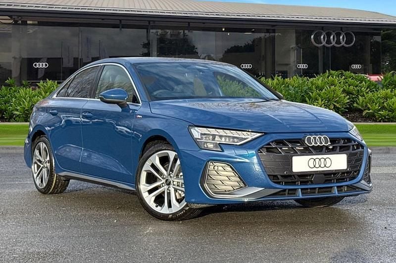 New Audi A3 S-Line 2025 Blue Sedan
