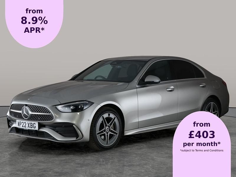 Silver Used 2022 Mercedes C300e AMG Line Premium Sedan | £26,021 (Fair price) - Image 1/2