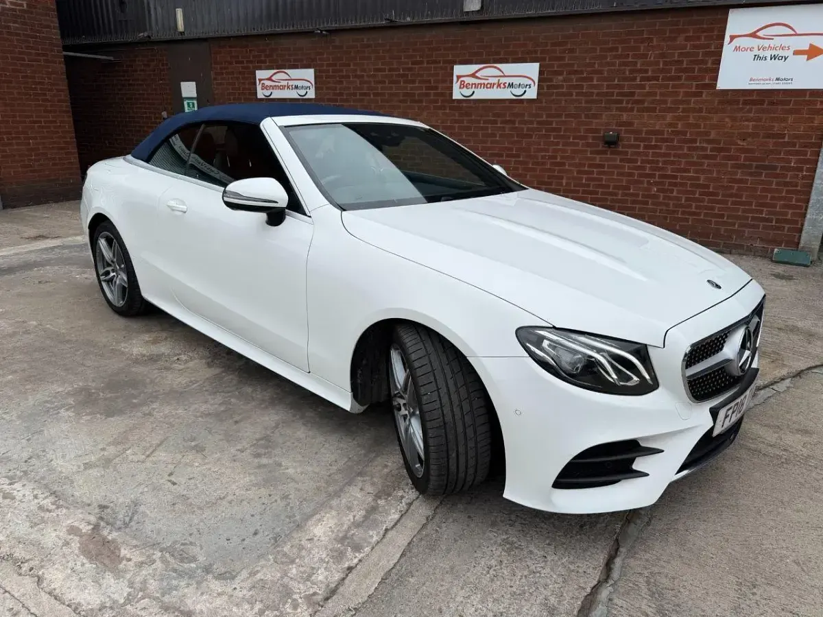 Used Mercedes E220 AMG line 194 HP (142 kW) 2018 White Cabriolet
