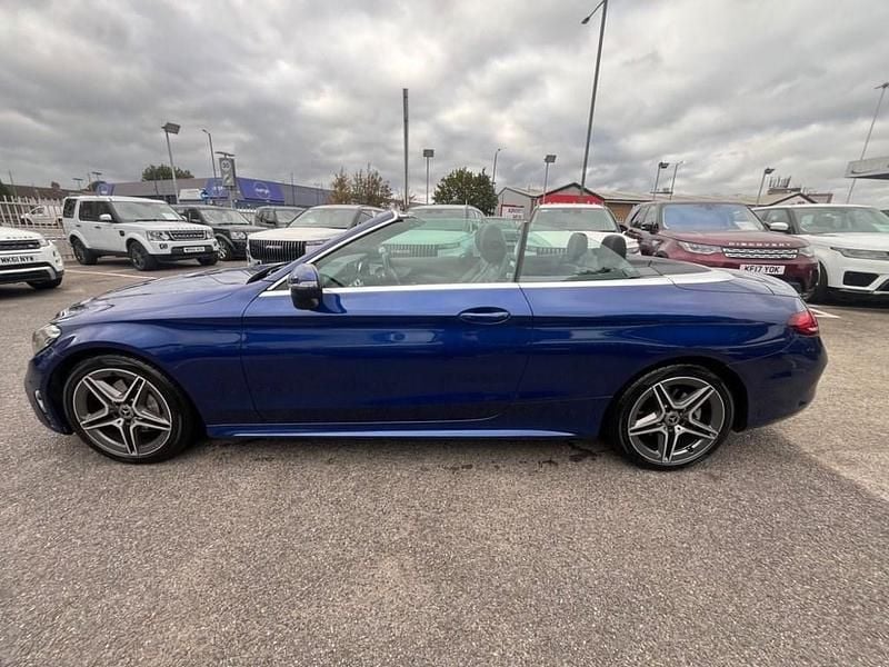 Used Mercedes C220 AMG line 194 HP (142 kW) 2019 Blue Cabriolet