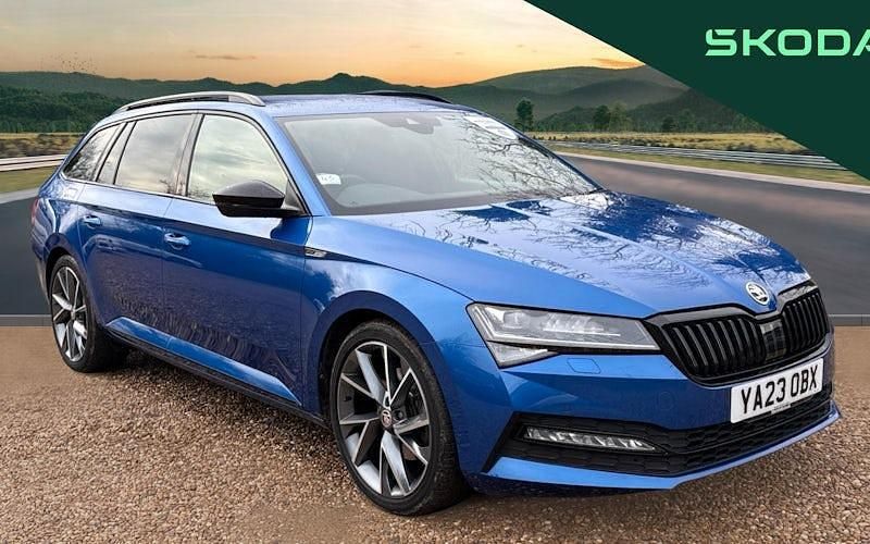 Blue Used 2023 Skoda Superb SportlinePlus Estate | £24,138 (Fair price) - Image 1/4