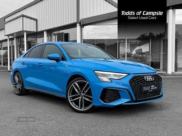 Blue Used 2022 Audi A3 S-Line Sedan | £22,995 (Expensive) - Image 1/4