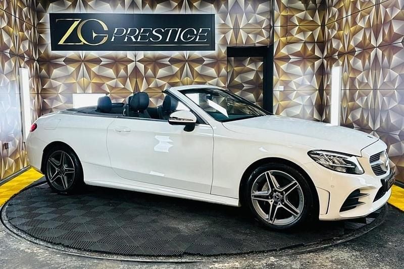 Used Mercedes C200 AMG line 198 HP (145 kW) 2019 White Cabriolet