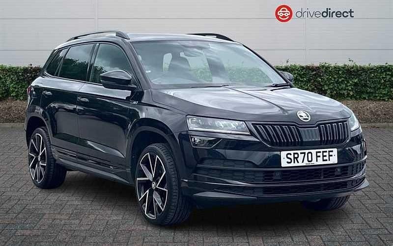 Exclusive paint crystal black Used 2021 Skoda Karoq SportLine SUV | £18,850 (Good price) - Image 1/4