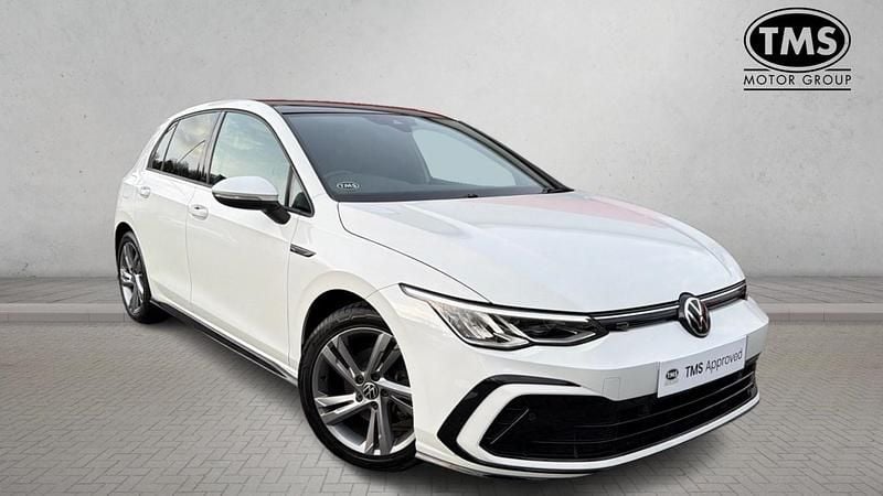 White Used 2021 VW Golf VIII R-line Hatchback | £17,399 (Good price) - Image 1/4