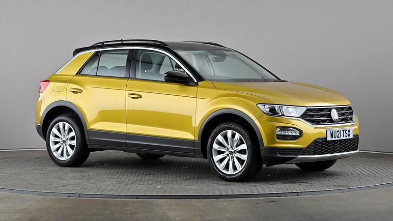 Yellow Used 2021 VW T-Roc SE SUV | £15,498 (Good price) - Image 1/4