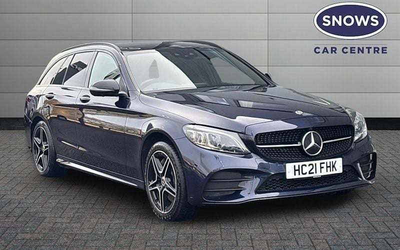 Blue Used 2021 Mercedes C300e AMG line Estate | £22,999 (Super price) - Image 1/4