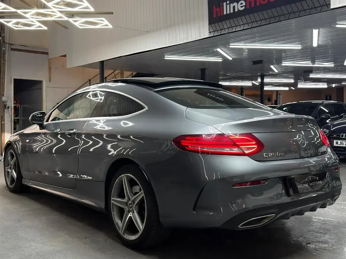 Second-hand Mercedes C250 AMG Line Premium 204 CP (150 kW) 2018 Gri Coupe