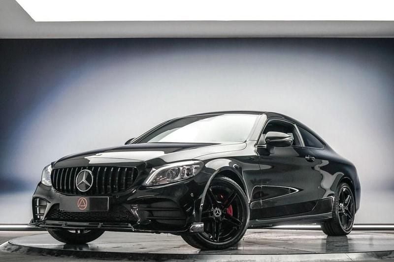 Black Used 2023 Mercedes C200 AMG line Coupe | £27,590 (Good price) - Image 1/4