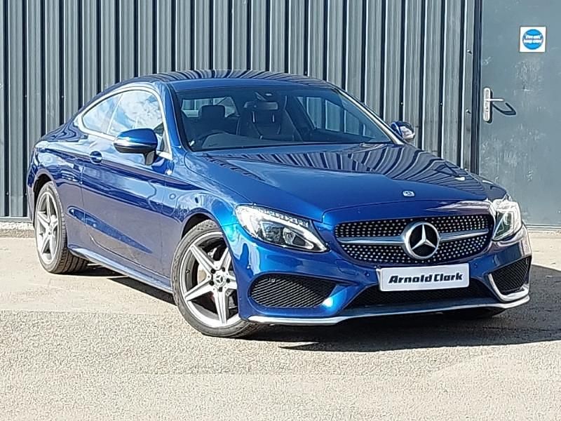 Used Mercedes C220 AMG line 170 HP (125 kW) 2018 Blue Coupe