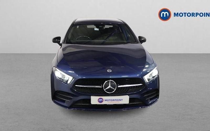 Used Mercedes A250 AMG line 218 HP (160 kW) 2021 Blue Sedan