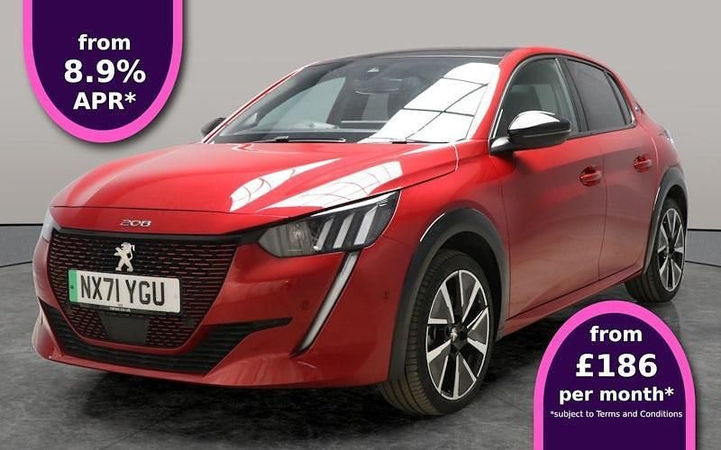 Red Used 2021 Peugeot e-208 Premium Hatchback | £13,389 (Fair price) - Image 1/3