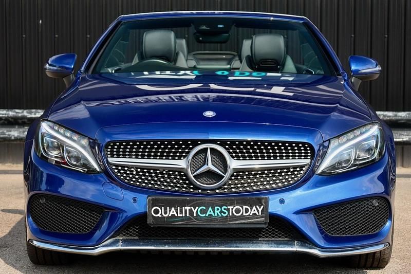 Used Mercedes C250 AMG line 201 HP (147 kW) 2017 Blue Cabriolet