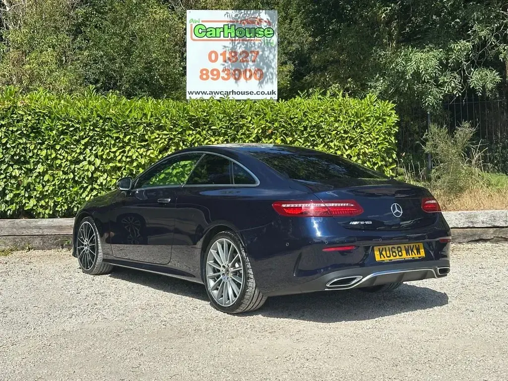 Used Mercedes E220 AMG Line Premium 194 HP (142 kW) 2018 Blue Coupe