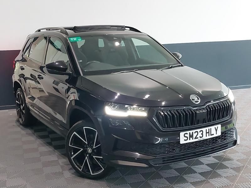 Black Used 2023 Skoda Karoq SportLine SUV | £20,998 (Fair price) - Image 1/4