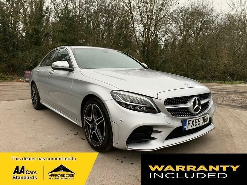 Begagnad Mercedes C220 AMG line 2019 Silver Sedan