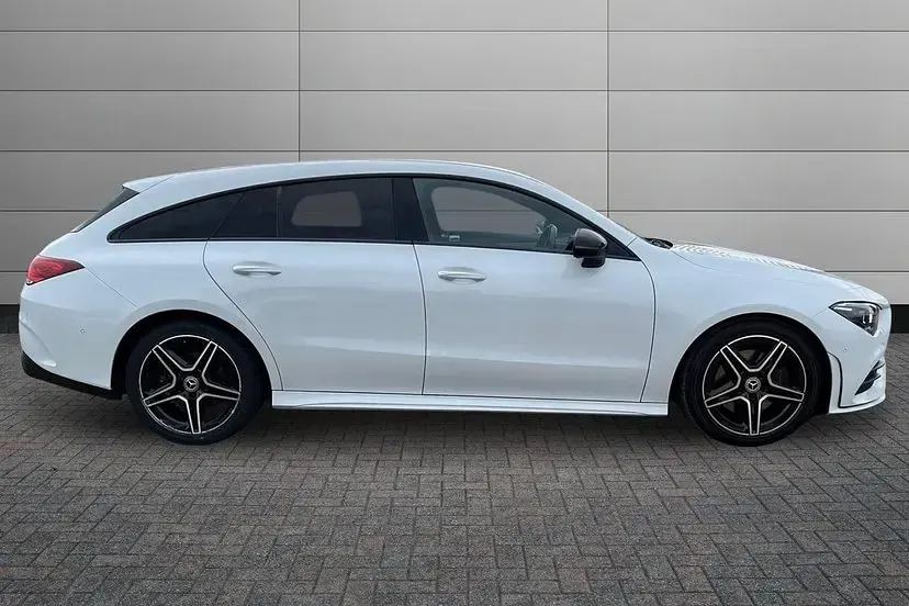 Used Mercedes CLA200 AMG Line Premium 161 HP (118 kW) 2023 Moonstone white Coupe