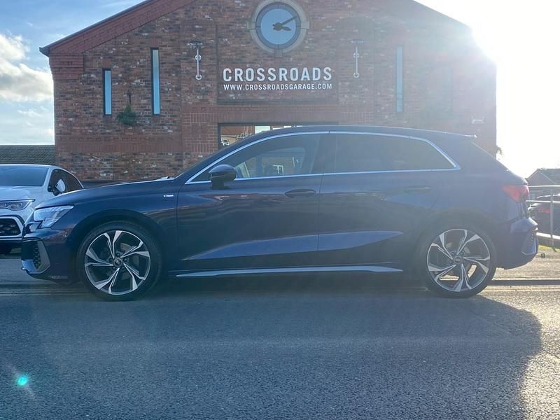 Used Audi A3 S-Line 150 HP (110 kW) 2022 Navarra blue Sedan