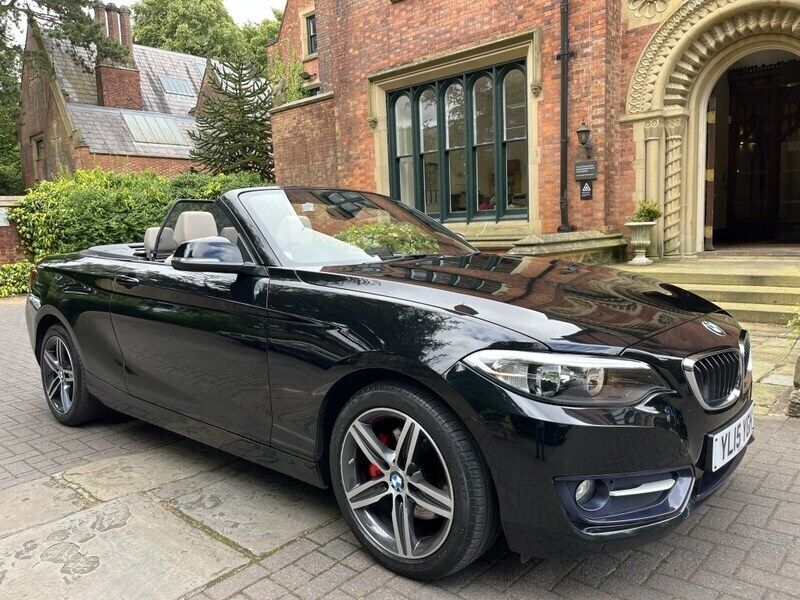 Black Used 2015 BMW 220 Sport Line Cabriolet | £10,432 (Fair price) - Image 1/4