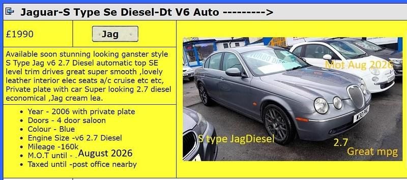 Grey Used 2006 Jaguar S-Type SE Sedan | £1,790 (Good price) - Image 1/4