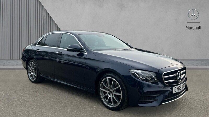 Cavansite blue metallic Used 2019 Mercedes E350 AMG line Sedan | £26,602 (Fair price) - Image 1/4