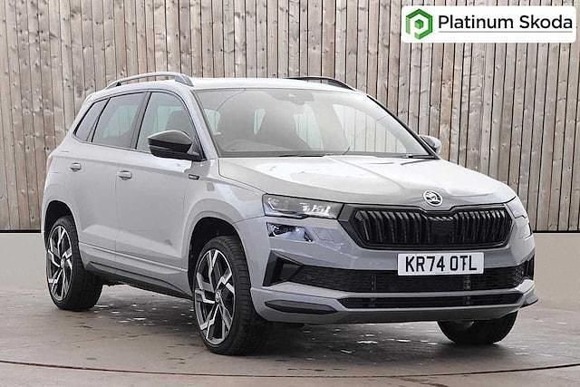 Meteor grey Used 2024 Skoda Karoq SportLine SUV | £26,450 (Fair price) - Image 1/4