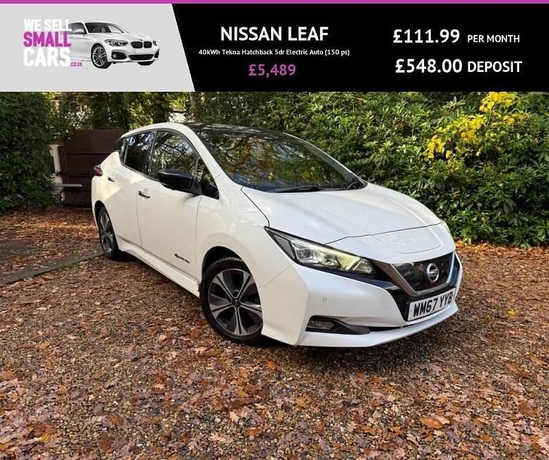 White Used 2018 Nissan Leaf Tekna Hatchback | £5,489 (Fair price) - Image 1/3