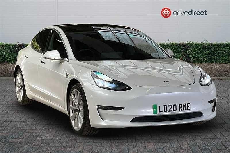 Multi coat pearl white Used 2020 Tesla Model 3 Long Range RWD Sedan | £18,850 (Fair price) - Image 1/4