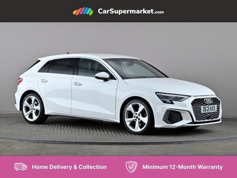 White Used 2021 Audi A3 S-Line Hatchback | £18,497 (Good price) - Image 1/4