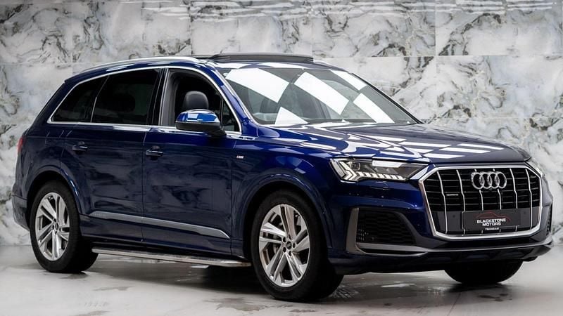 Blue Used 2021 Audi Q7 S-Line SUV | £36,589 (Super price) - Image 1/4
