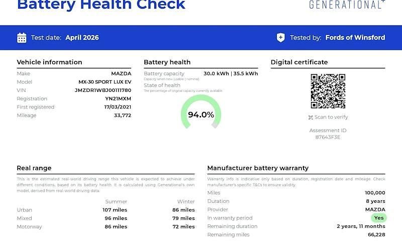 Used Mazda MX30 Inclusive 106 kW (145 HP) 2021 Grey SUV