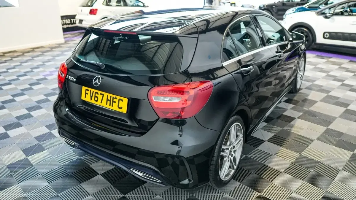Used Mercedes A180 AMG line 109 HP (80 kW) 2017 Black Hatchback
