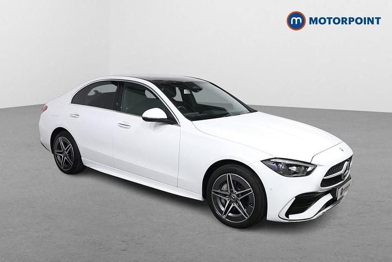 White Used 2023 Mercedes C300e AMG Line Premium Plus Sedan | £32,999 (Fair price) - Image 1/4