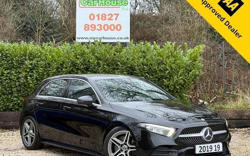 Used Mercedes A250 AMG line 224 HP (164 kW) 2019 Black Hatchback