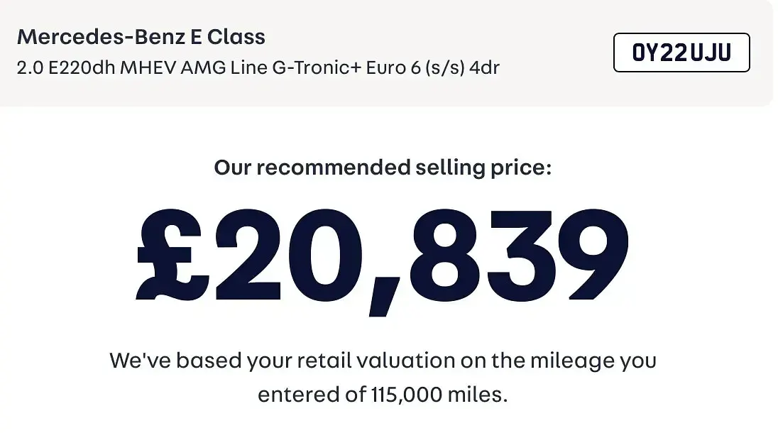 Used Mercedes E200 AMG line 200 HP (147 kW) 2022 Silver Sedan