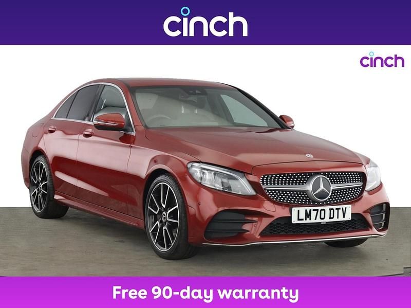 Red Used 2020 Mercedes C220 AMG line Sedan | £21,499 (Fair price) - Image 1/3
