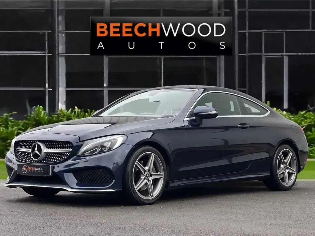 Begagnad Mercedes C220 AMG line 170 HK (125 kW) 2017 Blå Sportkupé
