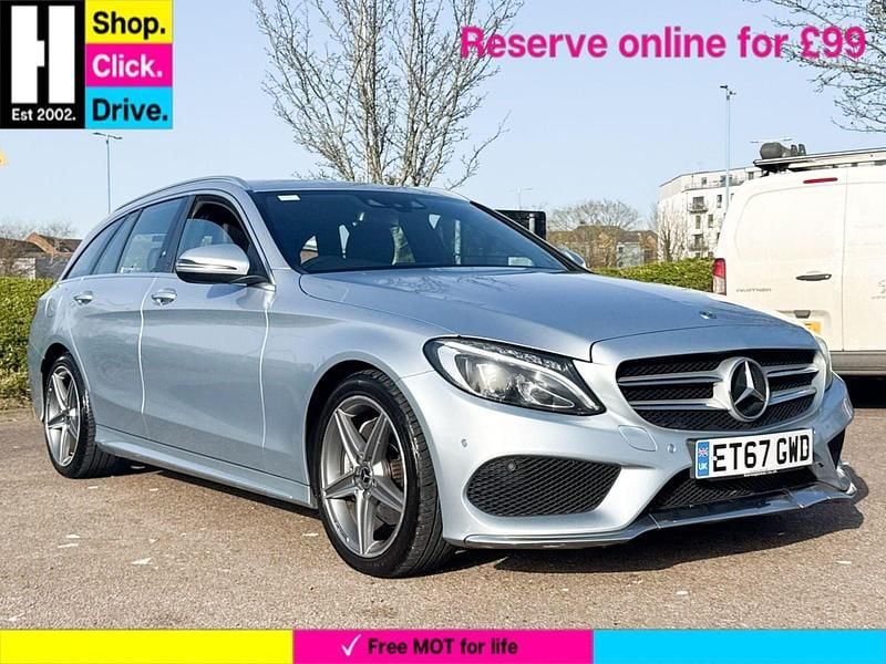 Used Mercedes C220 AMG line 170 HP (125 kW) 2018 Silver Estate