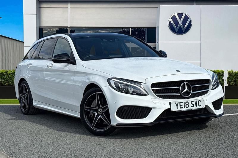 White Used 2018 Mercedes C350 AMG line Estate | £15,549 (Fair price) - Image 1/4