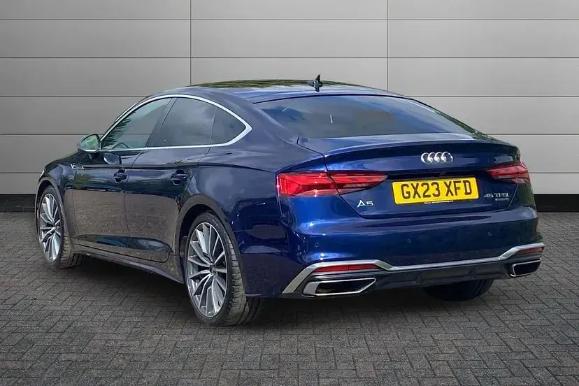 Used Audi A5 Sportback S-Line 261 HP (191 kW) 2023 Navarra blue Hatchback