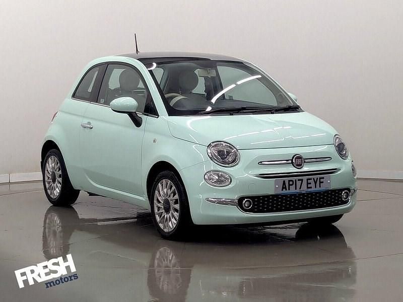 Smooth mint Used 2017 Fiat 500 Lounge Hatchback | £5,490 (Fair price) - Image 1/4