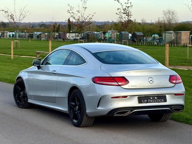 Used Mercedes C300 AMG line 258 HP (189 kW) 2019 Silver Coupe