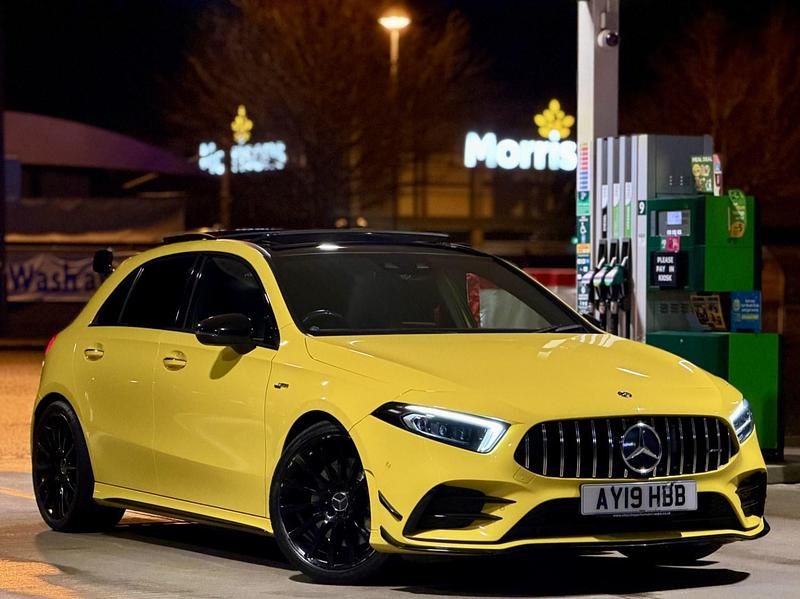 Yellow Used 2019 Mercedes A35 AMG AMG Hatchback | £19,949 (Super price) - Image 1/3